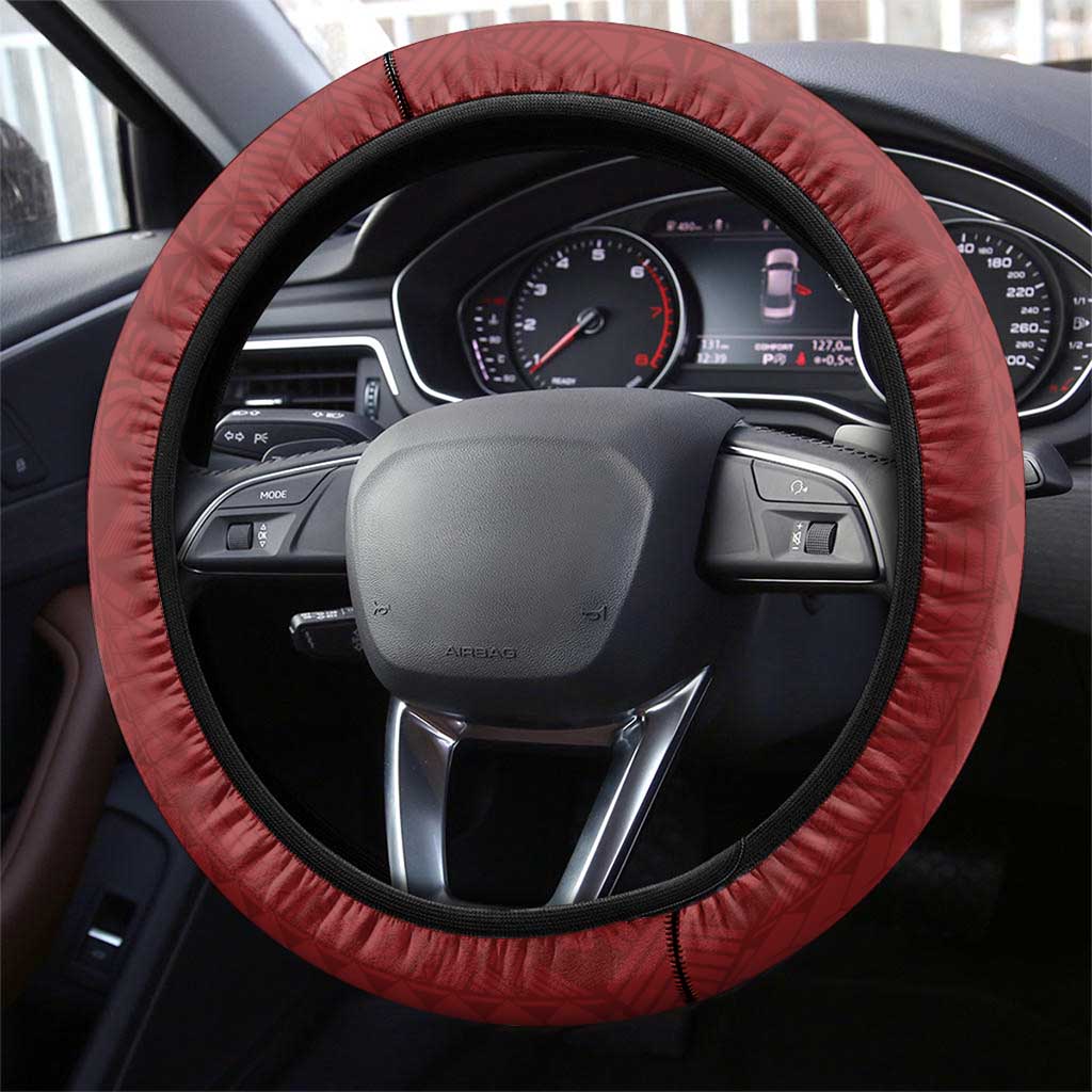 Tonga Language Week Steering Wheel Cover Malo e Lelei Kupesi Ngatu Pattern LT05 - Polynesian Pride
