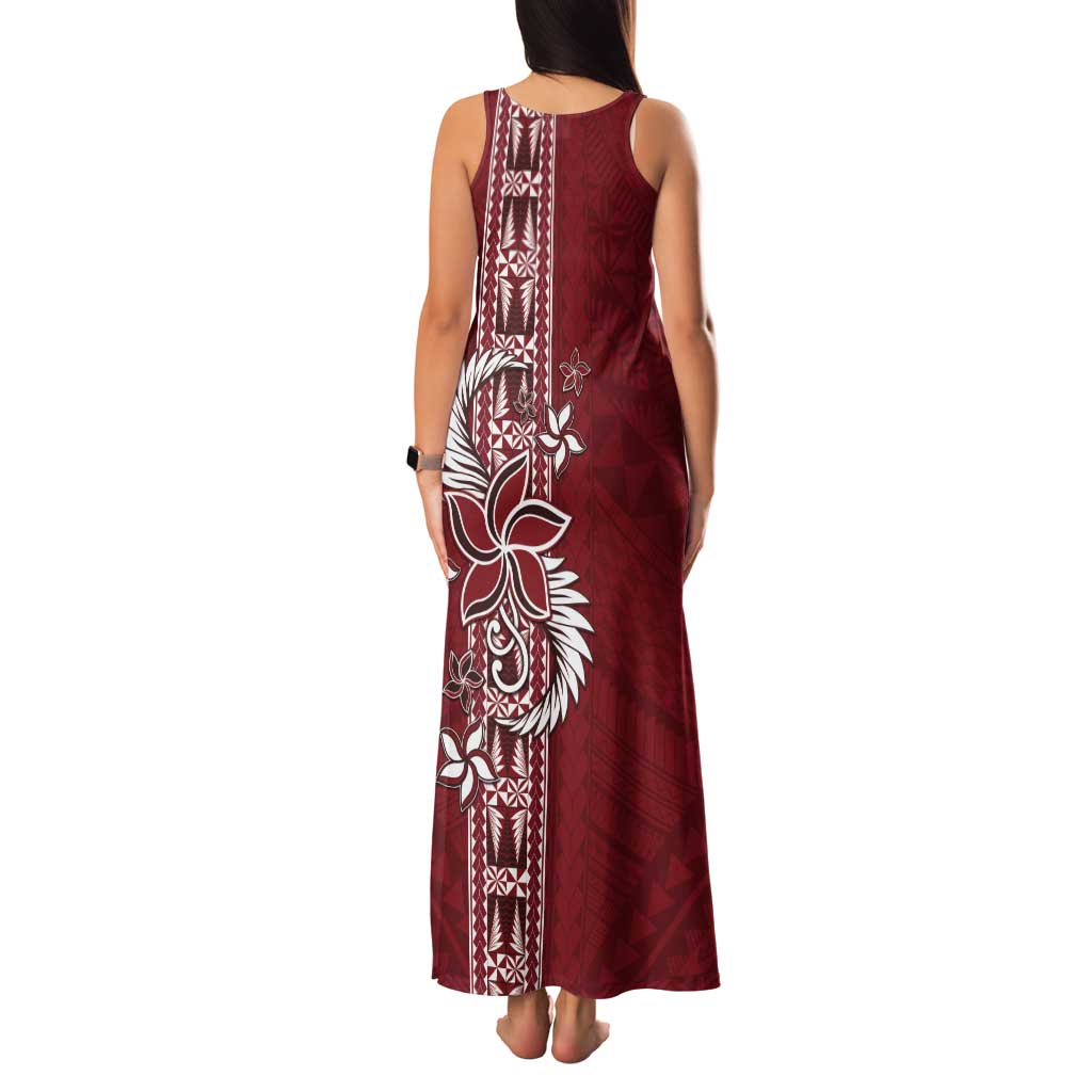 Tonga Language Week Tank Maxi Dress Malo e Lelei Kupesi Ngatu Pattern LT05 - Polynesian Pride