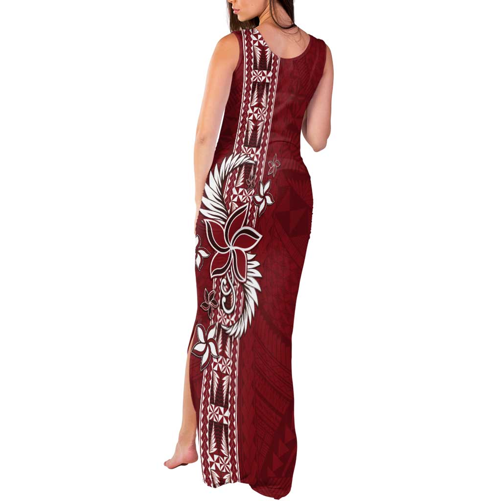 Tonga Language Week Tank Maxi Dress Malo e Lelei Kupesi Ngatu Pattern LT05 - Polynesian Pride