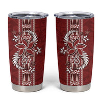 Tonga Language Week Tumbler Cup Malo e Lelei Kupesi Ngatu Pattern LT05 Red - Polynesian Pride