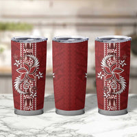 Tonga Language Week Tumbler Cup Malo e Lelei Kupesi Ngatu Pattern LT05 - Polynesian Pride