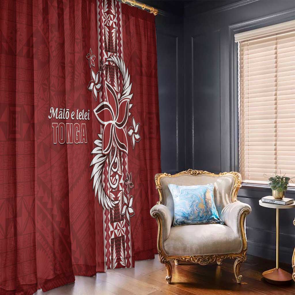 Tonga Language Week Window Curtain Malo e Lelei Kupesi Ngatu Pattern LT05 - Polynesian Pride