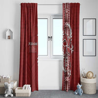 Tonga Language Week Window Curtain Malo e Lelei Kupesi Ngatu Pattern LT05 - Polynesian Pride