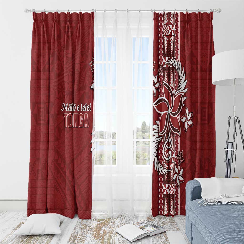 Tonga Language Week Window Curtain Malo e Lelei Kupesi Ngatu Pattern LT05 - Polynesian Pride