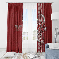 Tonga Language Week Window Curtain Malo e Lelei Kupesi Ngatu Pattern LT05 - Polynesian Pride