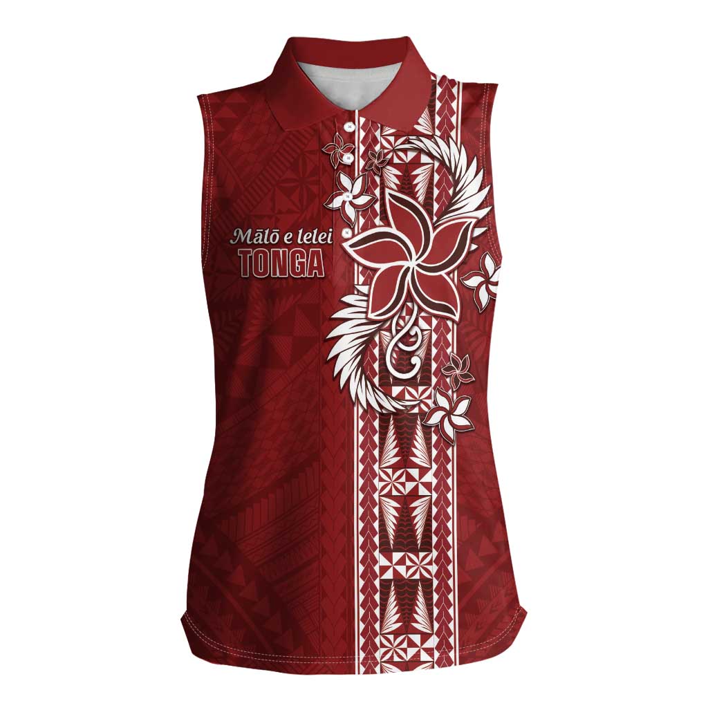 Tonga Language Week Women Sleeveless Polo Shirt Malo e Lelei Kupesi Ngatu Pattern