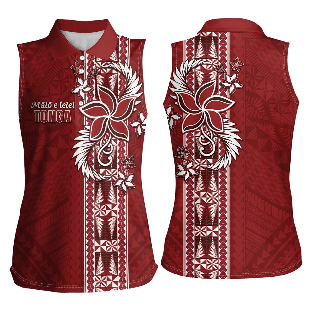 Tonga Language Week Women Sleeveless Polo Shirt Malo e Lelei Kupesi Ngatu Pattern