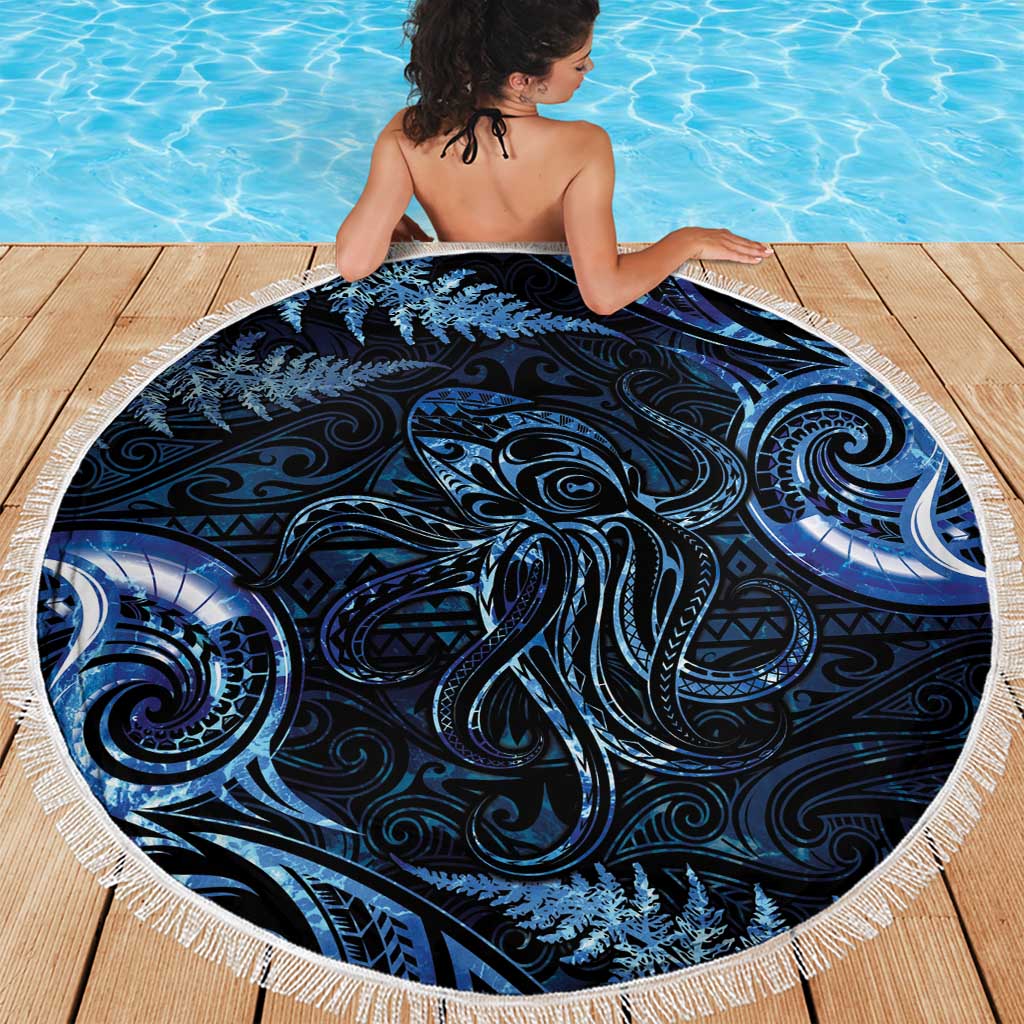 Aotearoa New Zealand Octopus Beach Blanket Silver Fern Maori Pattern LT05 - Polynesian Pride