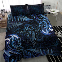 Aotearoa New Zealand Octopus Bedding Set Silver Fern Maori Pattern