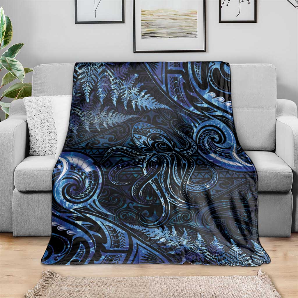 Aotearoa New Zealand Octopus Blanket Silver Fern Maori Pattern LT05 - Polynesian Pride
