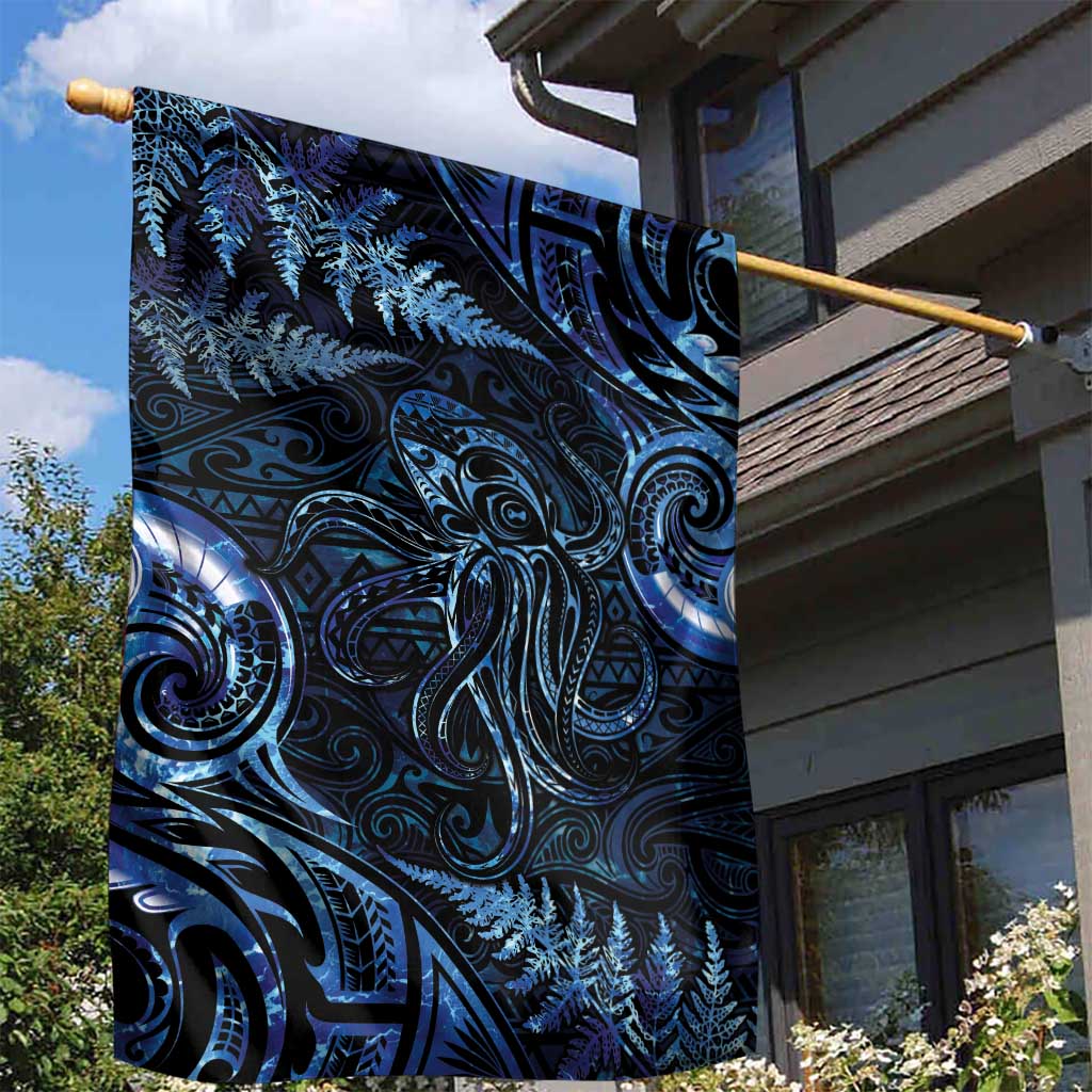 Aotearoa New Zealand Octopus Garden Flag Silver Fern Maori Pattern LT05 - Polynesian Pride