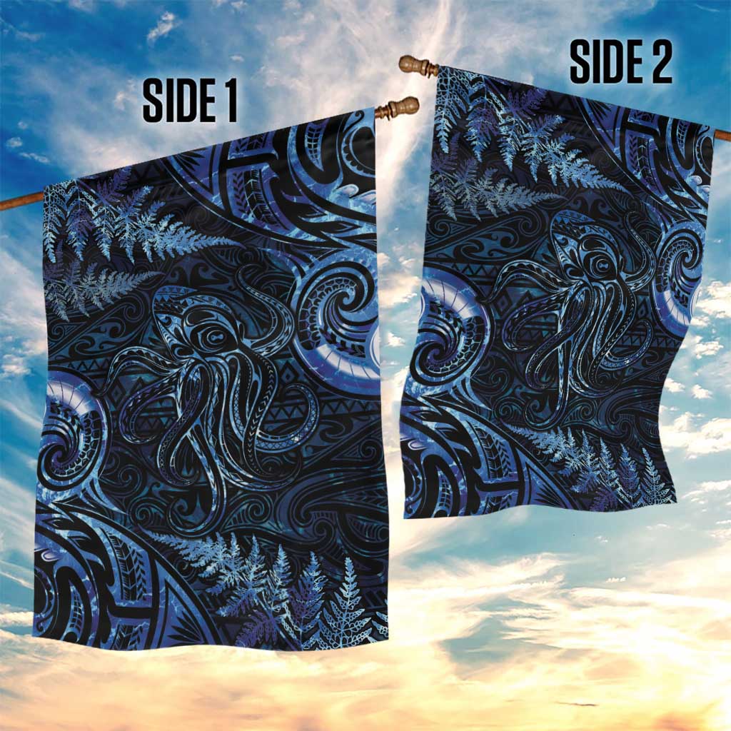Aotearoa New Zealand Octopus Garden Flag Silver Fern Maori Pattern LT05 - Polynesian Pride