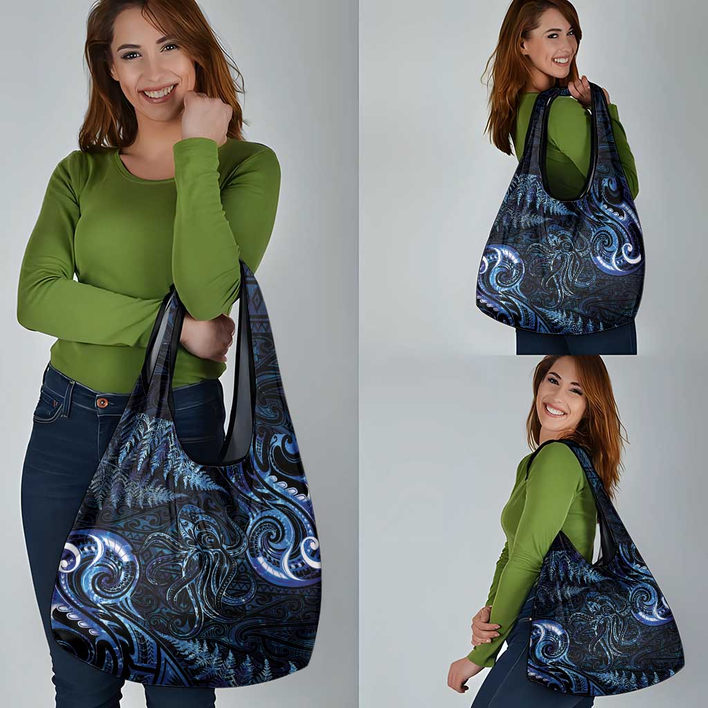 Aotearoa New Zealand Octopus Grocery Bag Silver Fern Maori Pattern LT05 - Polynesian Pride