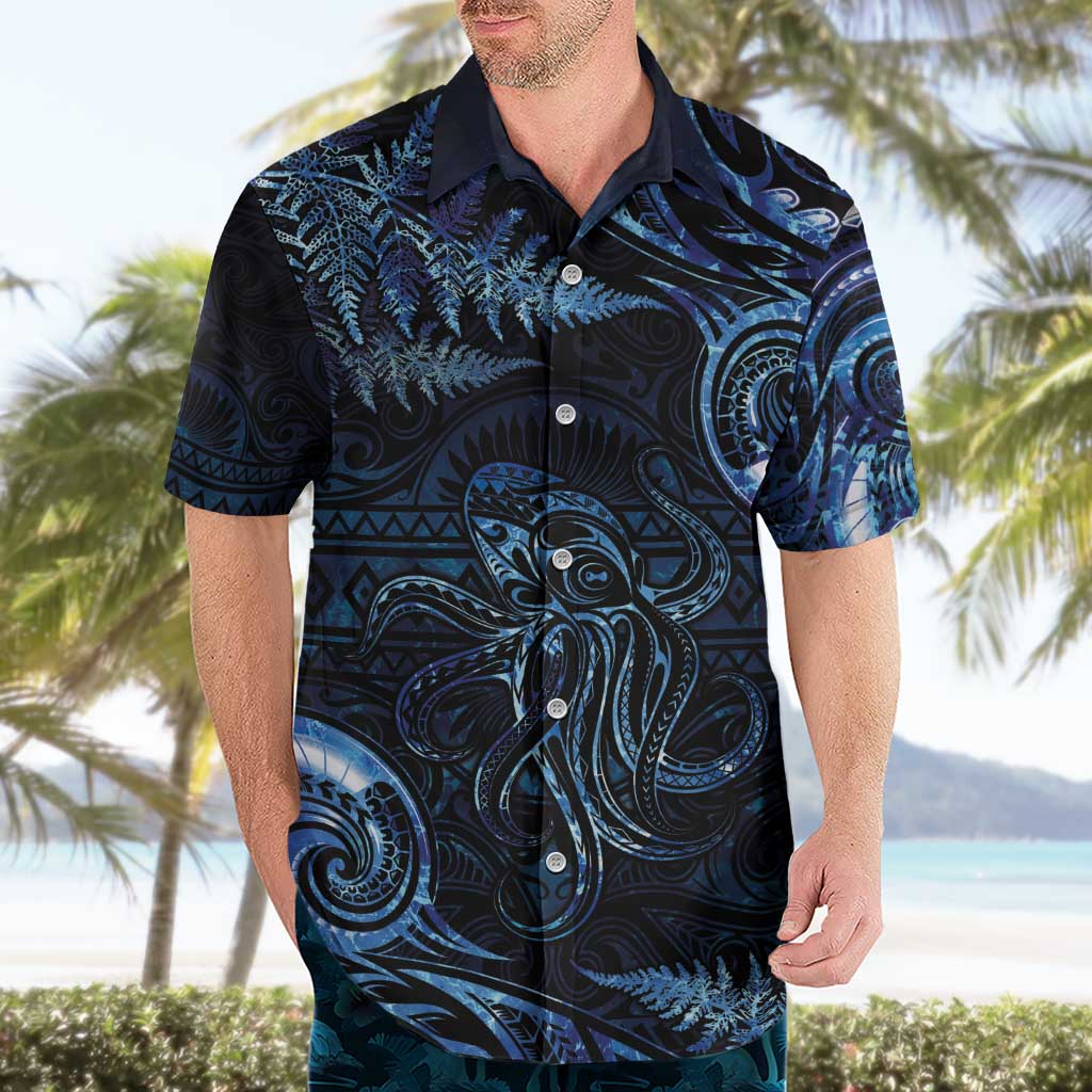 Aotearoa New Zealand Octopus Hawaiian Shirt Silver Fern Maori Pattern LT05 - Polynesian Pride