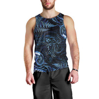 Aotearoa New Zealand Octopus Men Tank Top Silver Fern Maori Pattern