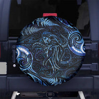 Aotearoa New Zealand Octopus Spare Tire Cover Silver Fern Maori Pattern