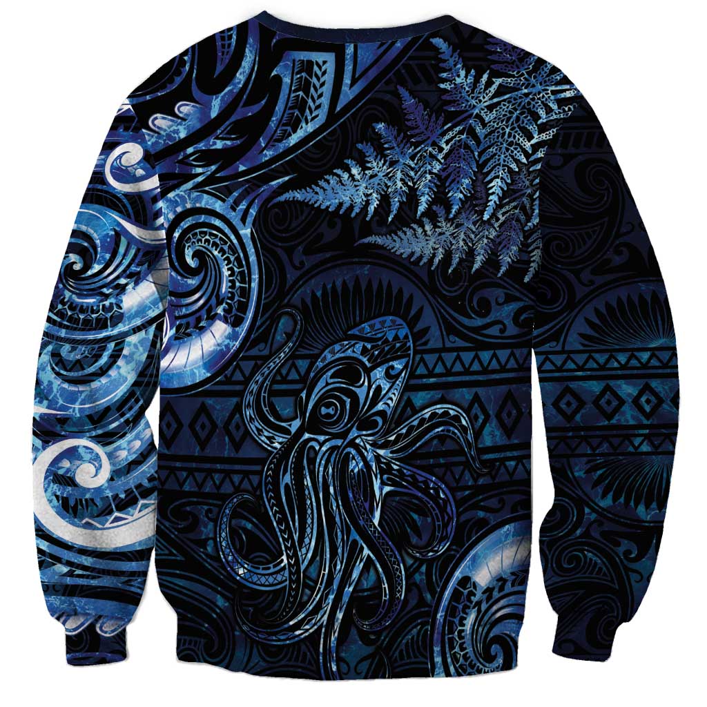 Aotearoa New Zealand Octopus Sweatshirt Silver Fern Maori Pattern LT05 - Polynesian Pride