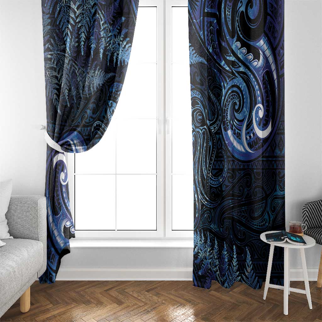 Aotearoa New Zealand Octopus Window Curtain Silver Fern Maori Pattern LT05 - Polynesian Pride