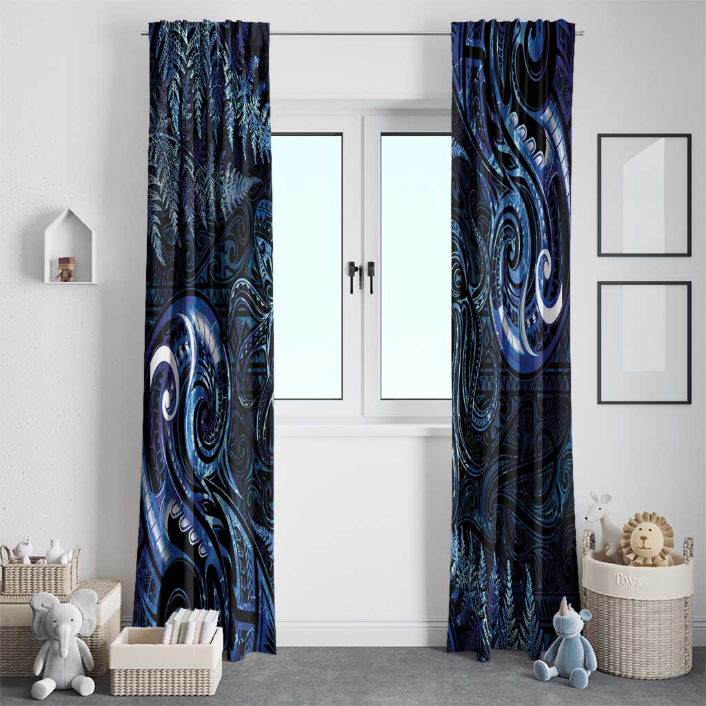 Aotearoa New Zealand Octopus Window Curtain Silver Fern Maori Pattern LT05 - Polynesian Pride