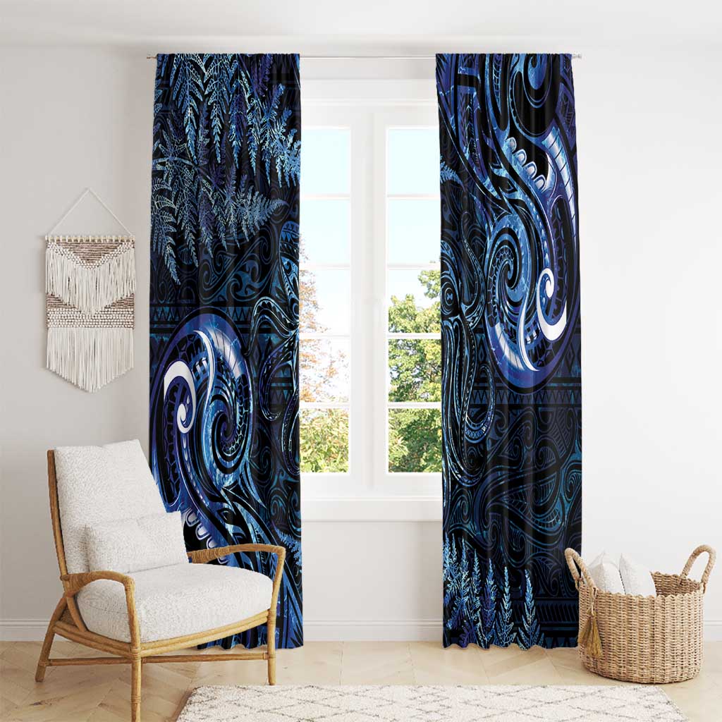 Aotearoa New Zealand Octopus Window Curtain Silver Fern Maori Pattern LT05 - Polynesian Pride