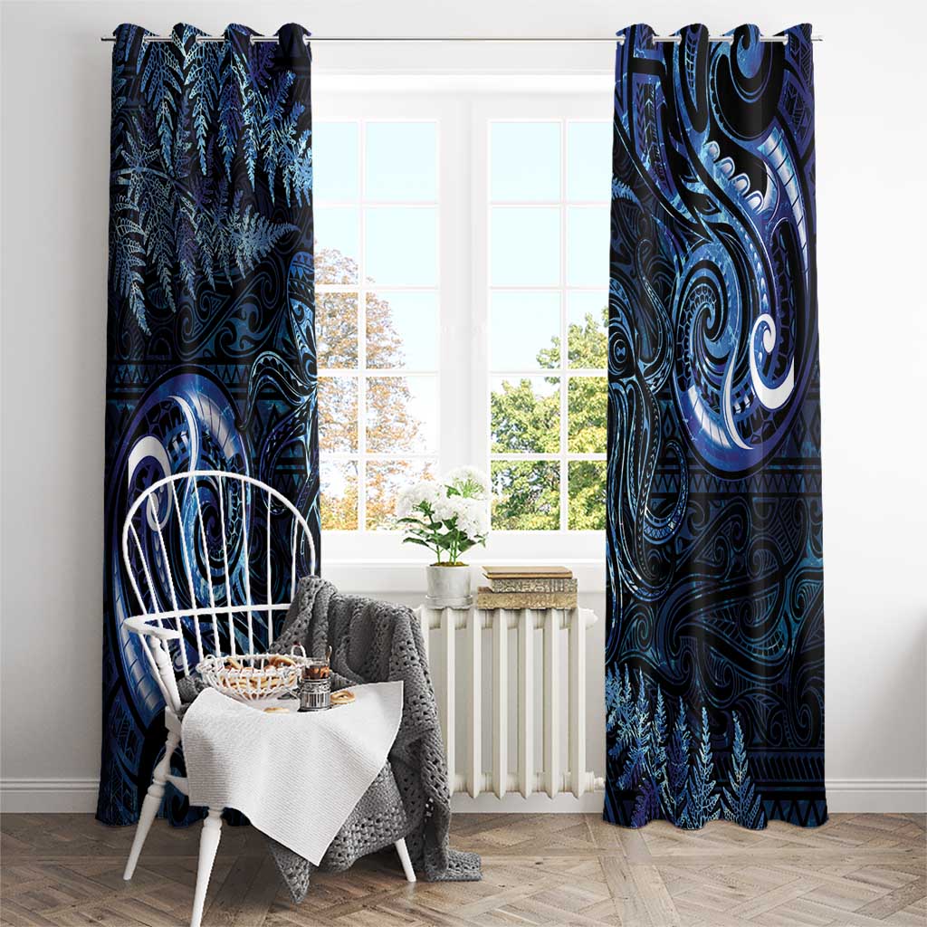 Aotearoa New Zealand Octopus Window Curtain Silver Fern Maori Pattern LT05 - Polynesian Pride