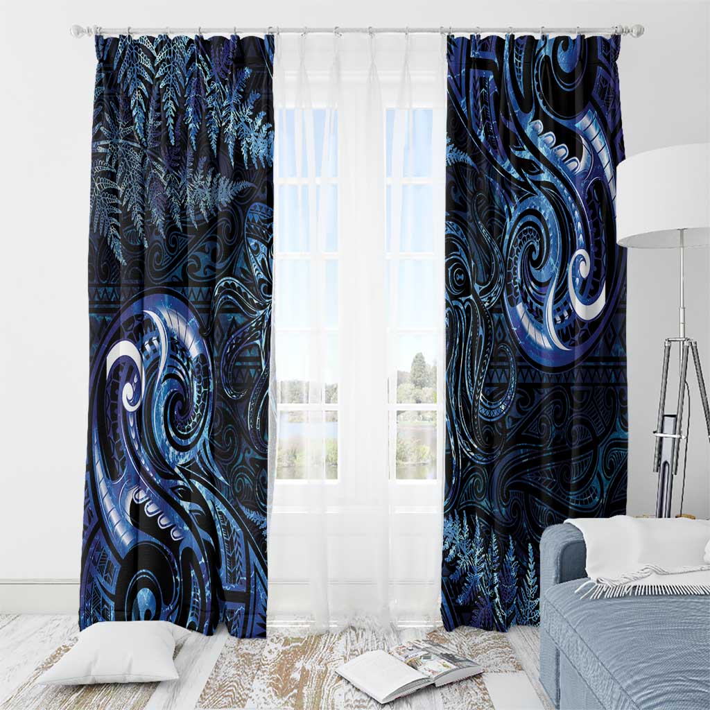 Aotearoa New Zealand Octopus Window Curtain Silver Fern Maori Pattern LT05 - Polynesian Pride