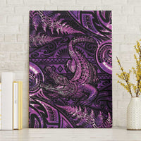 Aotearoa New Zealand Crocodile Canvas Wall Art Silver Fern Maori Pattern LT05 Without Frame Purple - Polynesian Pride