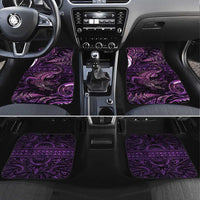 Aotearoa New Zealand Crocodile Car Mats Silver Fern Maori Pattern LT05 Set 4pcs Purple - Polynesian Pride