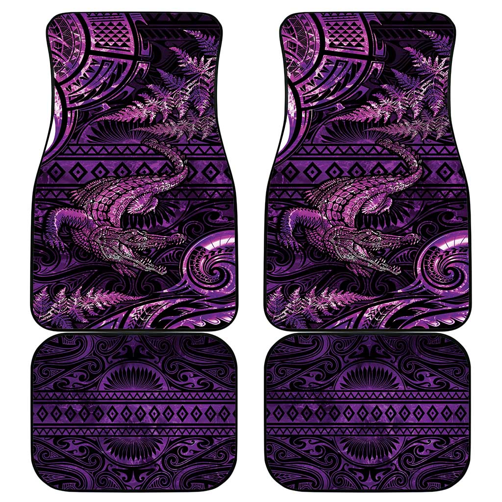 Aotearoa New Zealand Crocodile Car Mats Silver Fern Maori Pattern LT05 - Polynesian Pride
