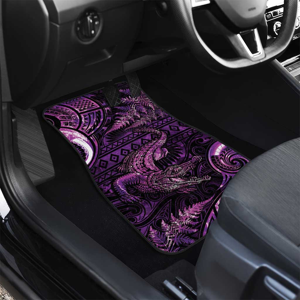 Aotearoa New Zealand Crocodile Car Mats Silver Fern Maori Pattern LT05 - Polynesian Pride