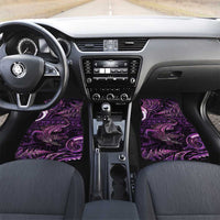Aotearoa New Zealand Crocodile Car Mats Silver Fern Maori Pattern LT05 Set 2pcs - Front Purple - Polynesian Pride