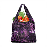 Aotearoa New Zealand Crocodile Grocery Bag Silver Fern Maori Pattern LT05 1-pack One Size Purple - Polynesian Pride