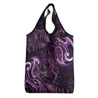 Aotearoa New Zealand Crocodile Grocery Bag Silver Fern Maori Pattern LT05 - Polynesian Pride