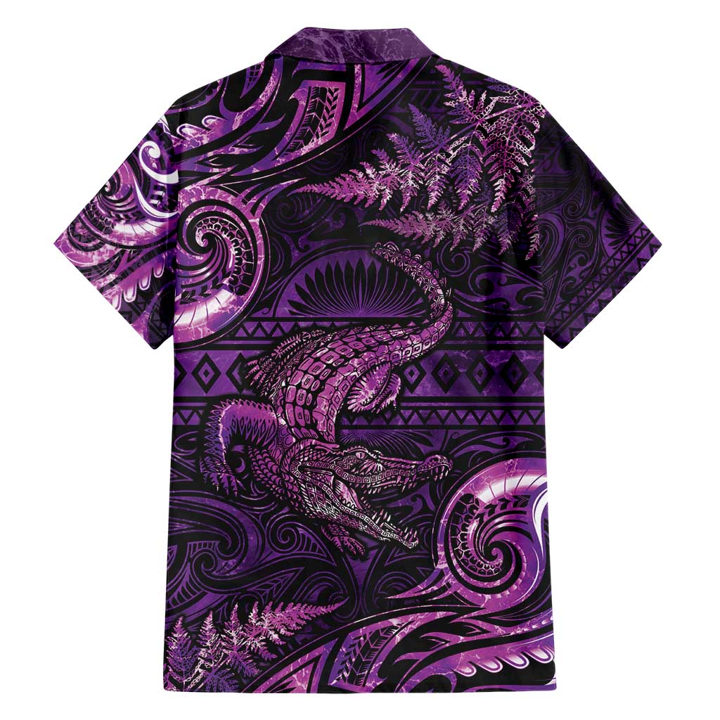 Aotearoa New Zealand Crocodile Hawaiian Shirt Silver Fern Maori Pattern LT05 - Polynesian Pride