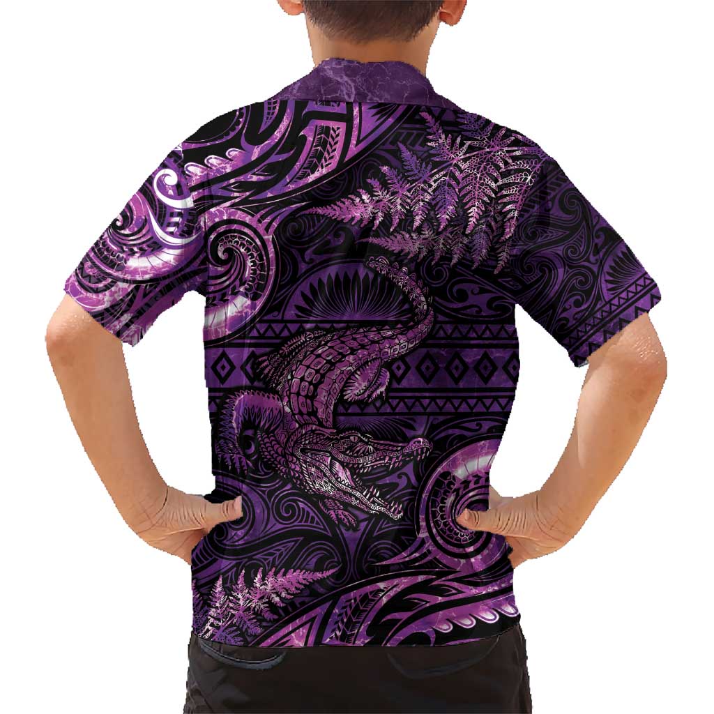Aotearoa New Zealand Crocodile Hawaiian Shirt Silver Fern Maori Pattern LT05 - Polynesian Pride