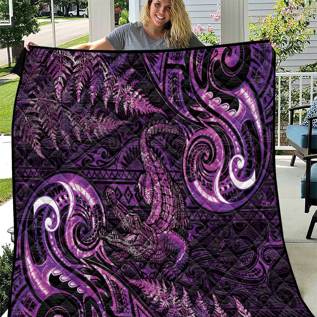 Aotearoa New Zealand Crocodile Quilt Silver Fern Maori Pattern