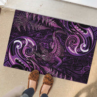 Aotearoa New Zealand Crocodile Rubber Doormat Silver Fern Maori Pattern LT05 - Polynesian Pride