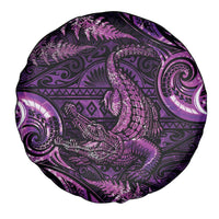 Aotearoa New Zealand Crocodile Spare Tire Cover Silver Fern Maori Pattern LT05 - Polynesian Pride