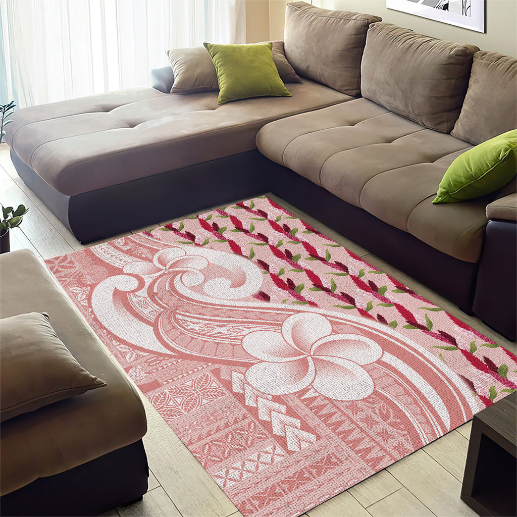 Samoa Teuila Area Rug Pink Samoan Siapo Motifs