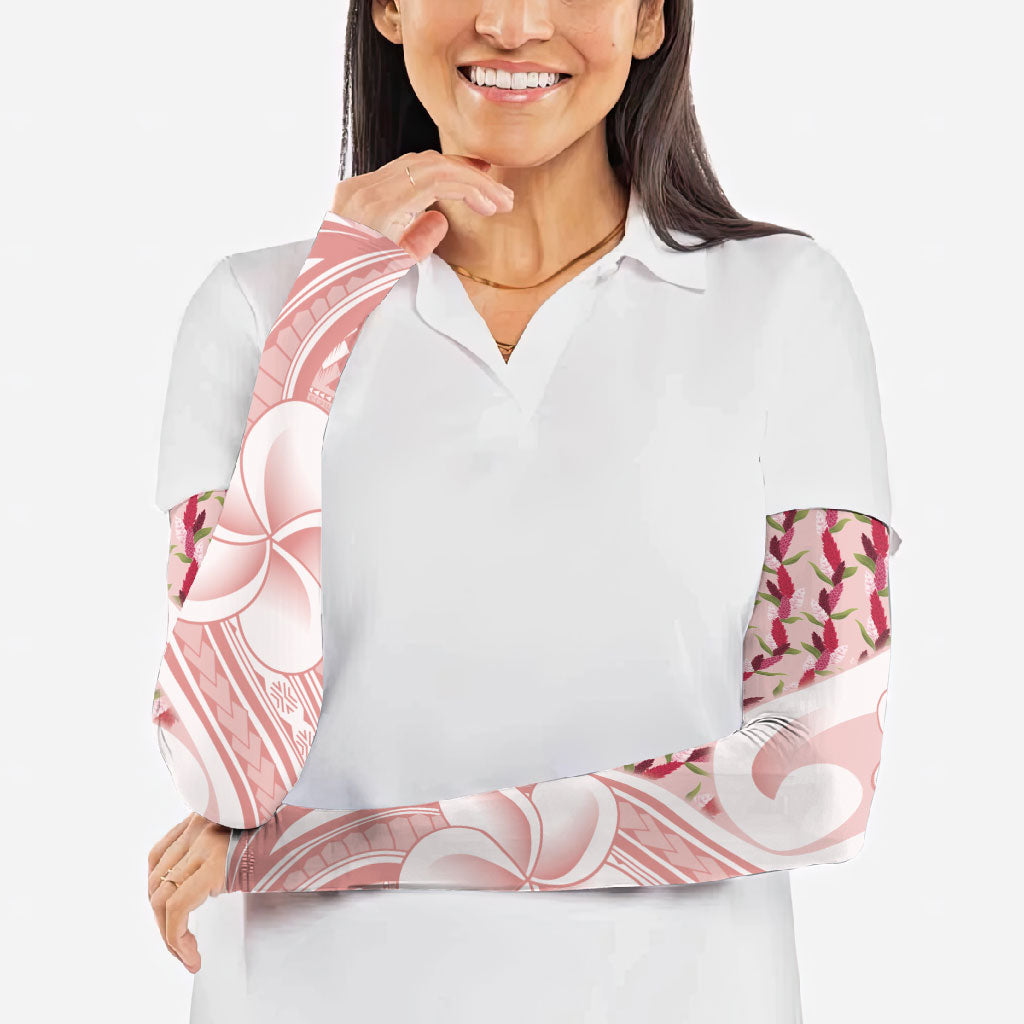 Samoa Teuila Arm Sleeves Pink Samoan Siapo Motifs