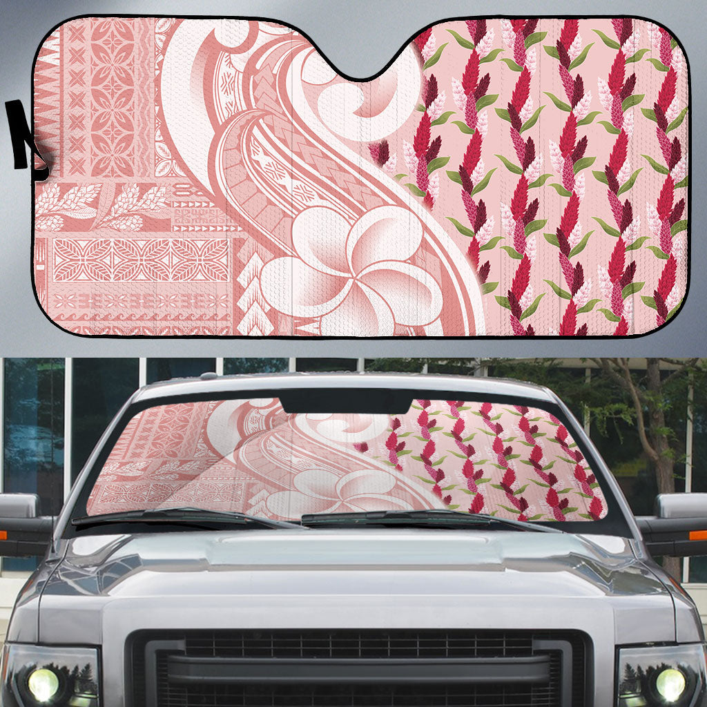 Samoa Teuila Auto Sun Shade Pink Samoan Siapo Motifs