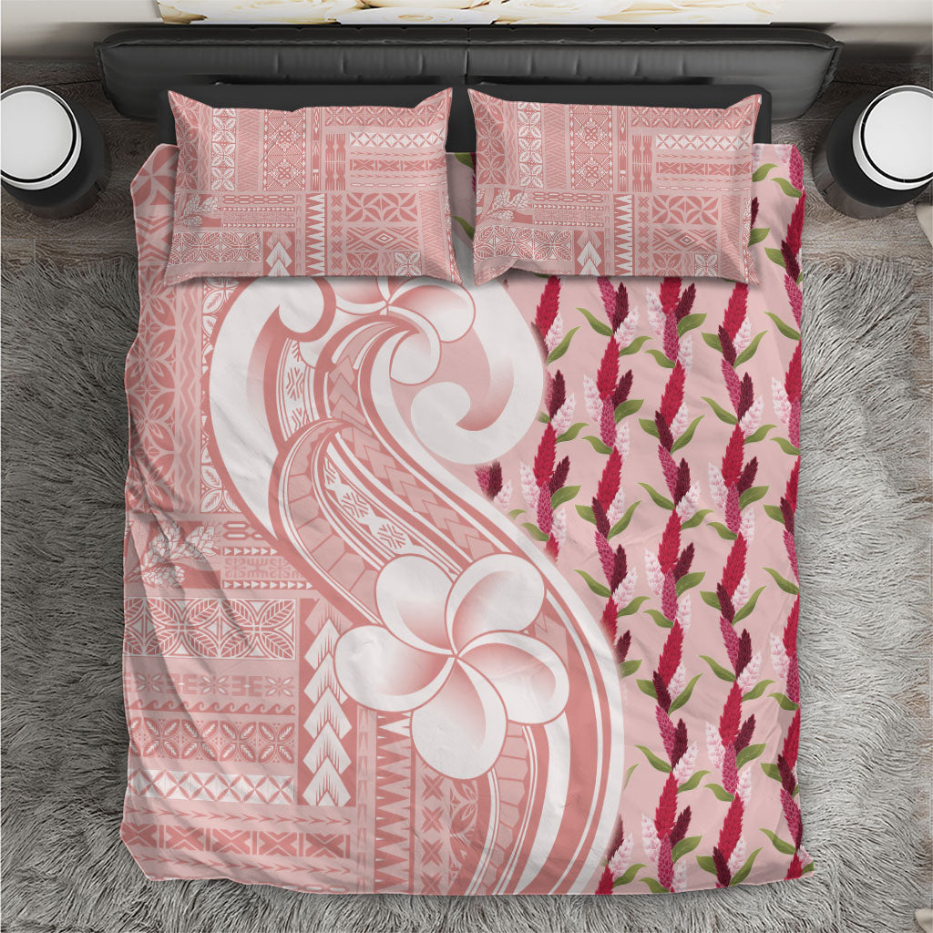 Samoa Teuila Bedding Set Pink Samoan Siapo Motifs LT05 Pink - Polynesian Pride