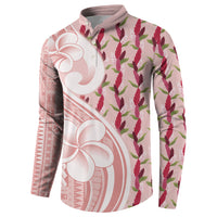 Samoa Teuila Button Sweatshirt Pink Samoan Siapo Motifs