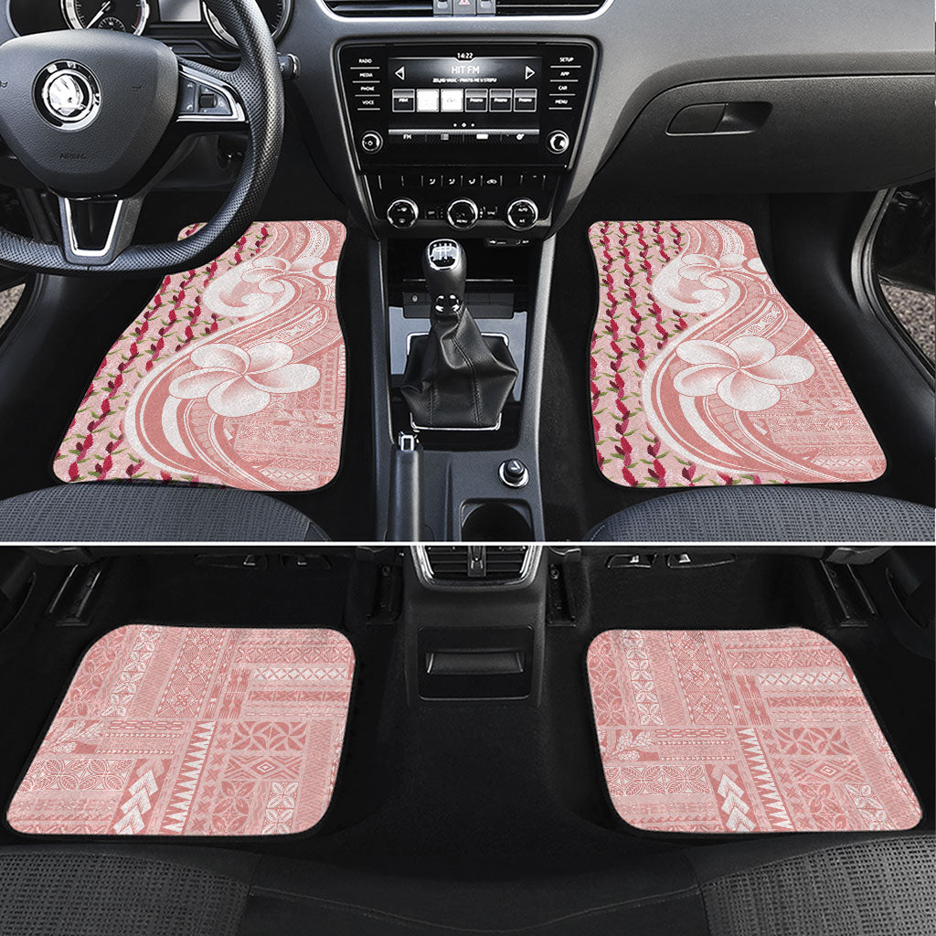 Samoa Teuila Car Mats Pink Samoan Siapo Motifs LT05 Set 4pcs Pink - Polynesian Pride