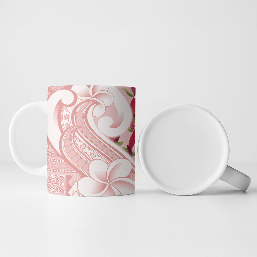 Samoa Teuila Ceramic Mug Pink Samoan Siapo Motifs
