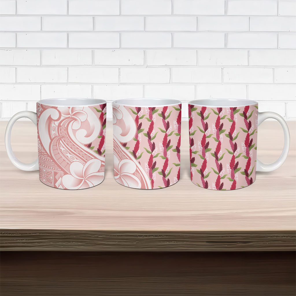 Samoa Teuila Ceramic Mug Pink Samoan Siapo Motifs