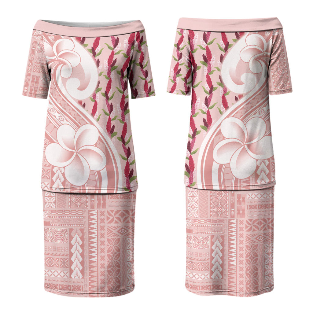 Samoa Teuila Couples Matching Puletasi and Hawaiian Shirt Pink Samoan Siapo Motifs LT05 - Polynesian Pride