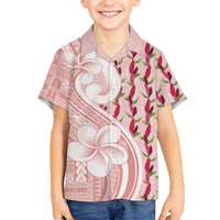 Samoa Teuila Family Matching Off The Shoulder Long Sleeve Dress and Hawaiian Shirt Pink Samoan Siapo Motifs