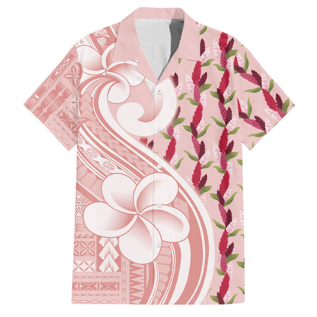 Samoa Teuila Family Matching Puletasi and Hawaiian Shirt Pink Samoan Siapo Motifs