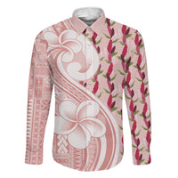 Samoa Teuila Family Matching Puletasi and Hawaiian Shirt Pink Samoan Siapo Motifs